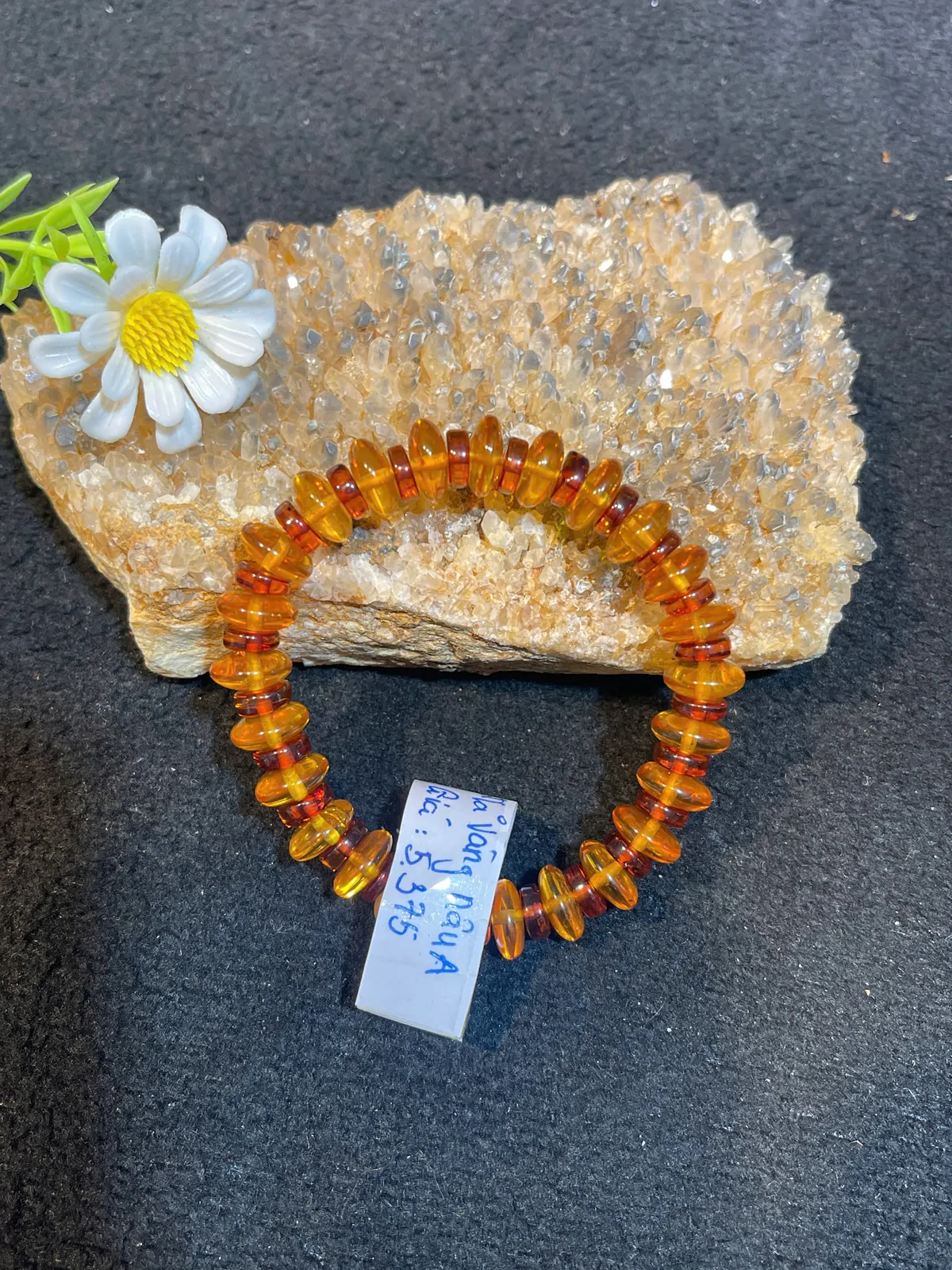 Chuỗi Hổ Phách hạt đĩa nâu vàng A ( 12170578155 ) S6356-S5-4949